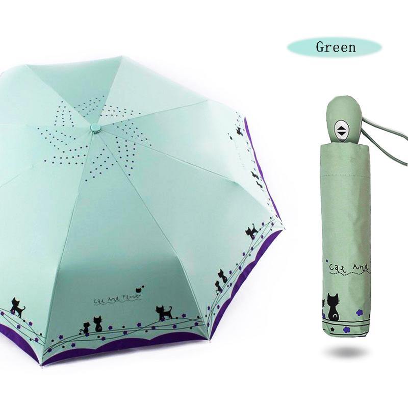 Parapluie Compact Chatons et Fleurs