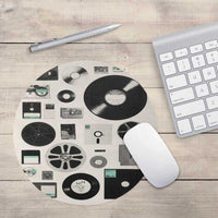 Vinyl Record Print Round Mouse Pads
