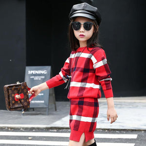 Plaid Sweater & Skirt Outfit (Child)