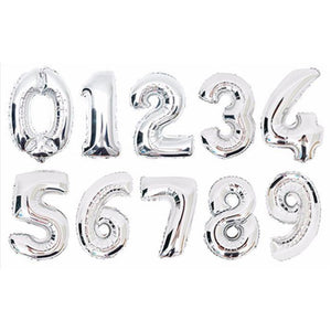 Globos grandes con números de cumpleaños de aluminio