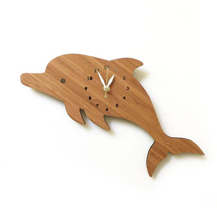 Dolphin Bamboo Wall Clock