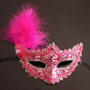 Máscara de mascarada de plumas de encaje