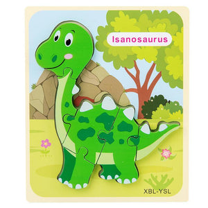 Puzzles de dinosaures de dessin animé en bois