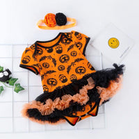 Robe Tutu Barboteuse d'Halloween et Bandeau (Bébé)
