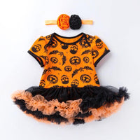 Robe Tutu Barboteuse d'Halloween et Bandeau (Bébé)
