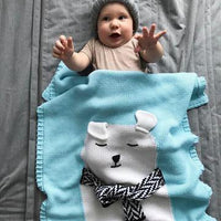 Couvertures pour bébé en tricot renard ou ours