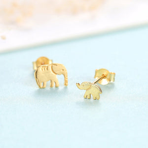 Boucles d'oreilles asymétriques maman et bébé éléphant