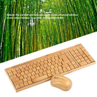 Teclado y mouse inalámbricos de bambú