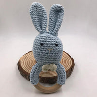 Knit Bunny Wooden Teether Ring
