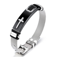 Cross Adjustable Stainless Steel Bracelets