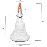 Lámpara de impresión 3D del transbordador espacial Rocket

