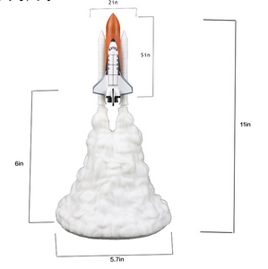 Rocket Space Shuttle 3D Print Lamp
