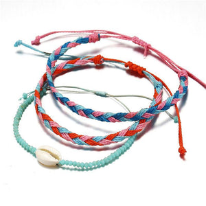 Boho Shell Braided Bracelet Set (3 Pcs)