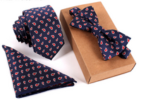 Conjuntos de regalo de corbata y pajarita delgadas
