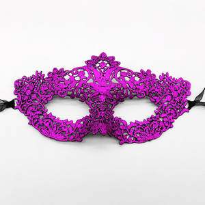 Masques de mascarade de Mardi Gras métalliques en dentelle épaisse