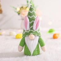 Décorations de pâques oreilles de lapin tricotées, ornements de poupée Gnome