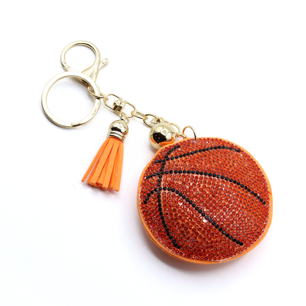 Porte-clés de sport de basket-ball en cristal Bling-31252HY-G