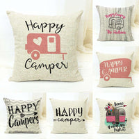 Happy Camper Throw Pillow Covers
