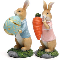 Statues en résine de lapin de Pâques