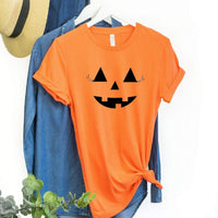 Pumpkin Jack-O-Lantern Face with Lashes T-Shirt