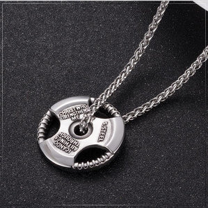 Fitness Weightlifting Pendant & Necklace