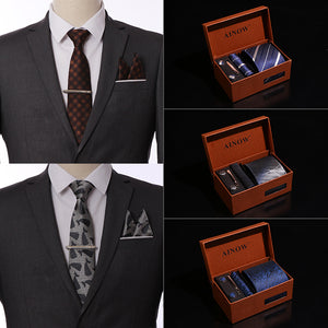 Caja de regalo de boda empresarial Juego de corbatas para hombre de 6 piezas