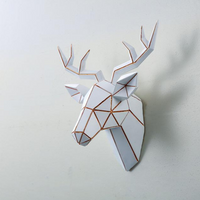 Deer Head Geometric Wall Statues
