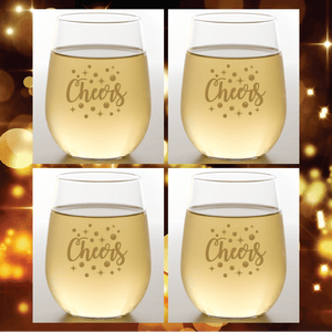 Cheers Gold Stemless Shatterproof Wine Glasses (2 Pack)