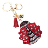 Bling Crystal Rhinestone Ladybug Keychain
