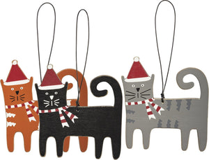 Gatos navideños - Conjunto de adornos