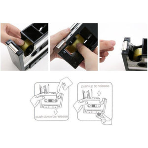 Retro Cassette Tape Dispenser & Pen Holder