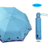 Paraguas Compacto Gatitos y Flores