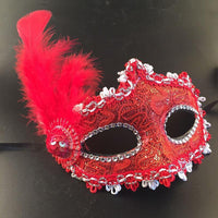 Máscara de mascarada de plumas de encaje

