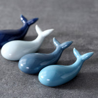 Pottery small whale chopstick holder