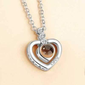 100 Languages I Love You Heart Projection Necklace