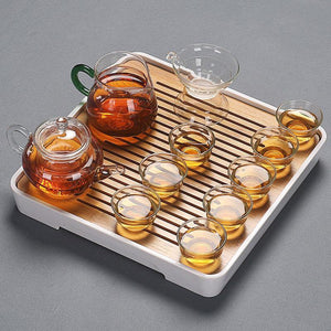 Services à thé Kung Fu en verre japonais