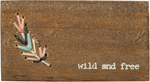 Wild and Free - Stitched Block Magnet