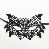 Máscara de mascarada de gato de encaje negro