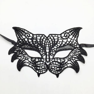 Black Lace Cat Masquerade Mask