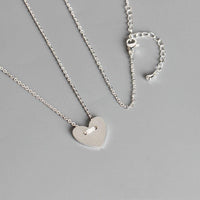 Simple Sweet Heart Button Necklace
