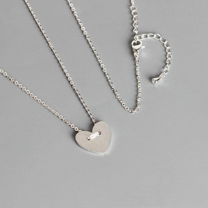 Simple Sweet Heart Button Necklace