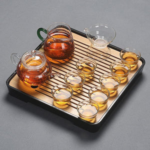 Juegos de té de kung fu de vidrio japonés