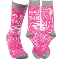 Nap All Day Sleep All Night Party Never - Socks
