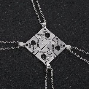 Best Friends Forever Puzzle Charm Necklaces (4 pcs)