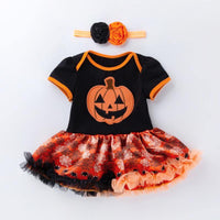 Robe Tutu Barboteuse d'Halloween et Bandeau (Bébé)
