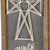 Walk By Faith - Letrero de caja con arte de cuerdas