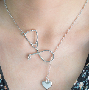 Stethoscope Heart Toggle Necklace