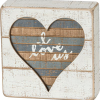 I Love Us - Letrero de caja de listones insertados 