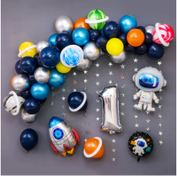 Ballons de décoration d'anniversaire sur le thème de l'espace ciel étoilé