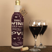 Ce vin se marie bien avec l’amour – Chaussette de bouteille/sac à vin
